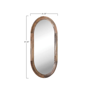 Mango Wood Oval Framed Wall  Mirror