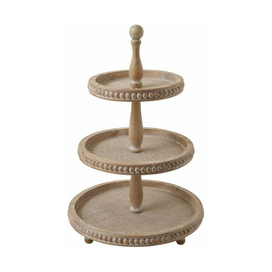 Decorative Wood 3-Tier Tray