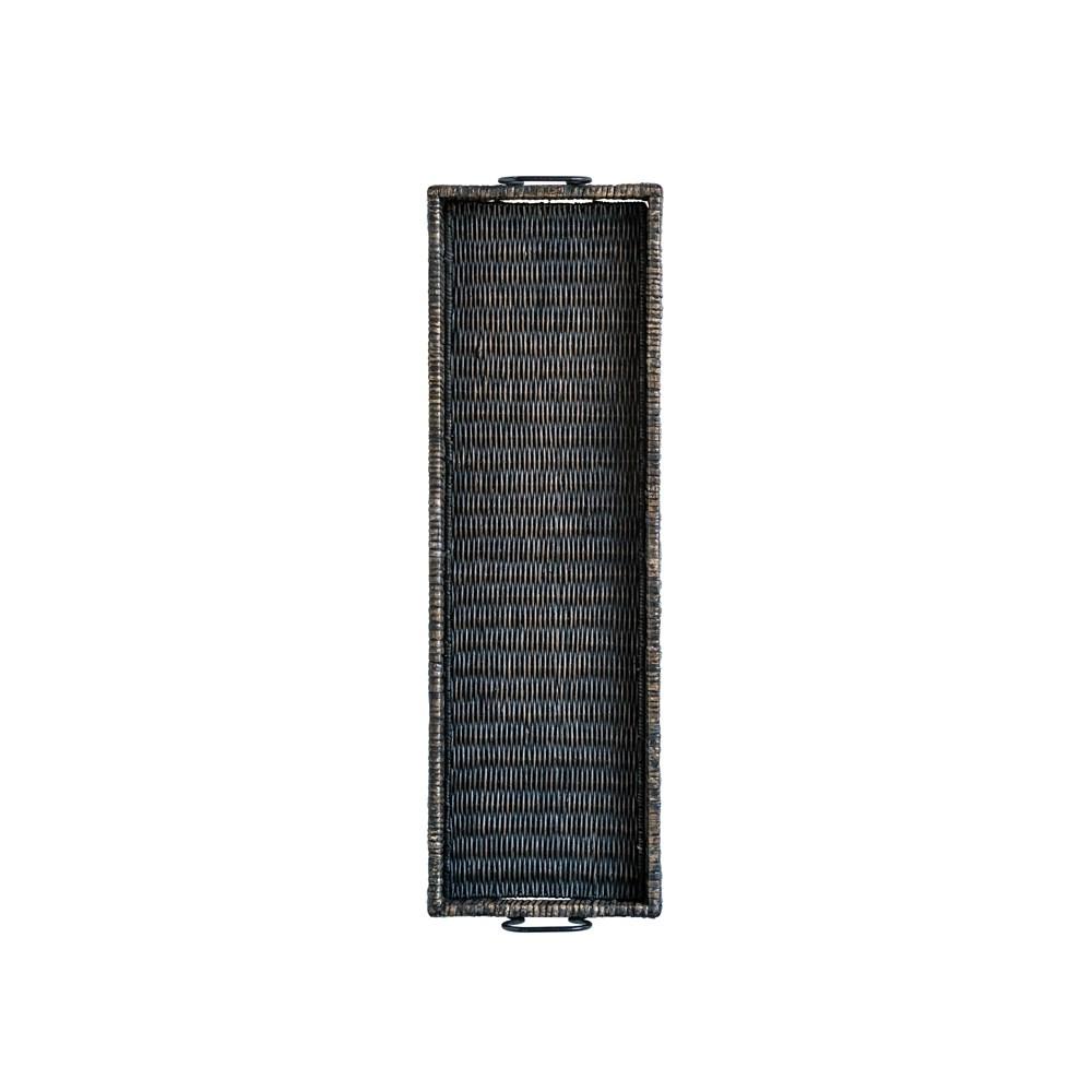 Rectangle Rattan Tray w/Metal Handles
