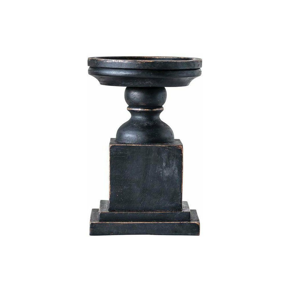 Black Mango Wood Candle Holder - Small