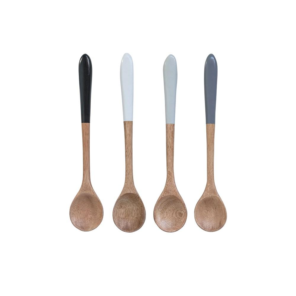 Hand-Carved Mango Wood Spoon w/Color Dipped Handle