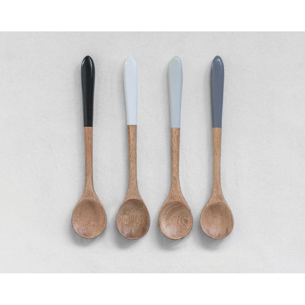 Hand-Carved Mango Wood Spoon w/Color Dipped Handle