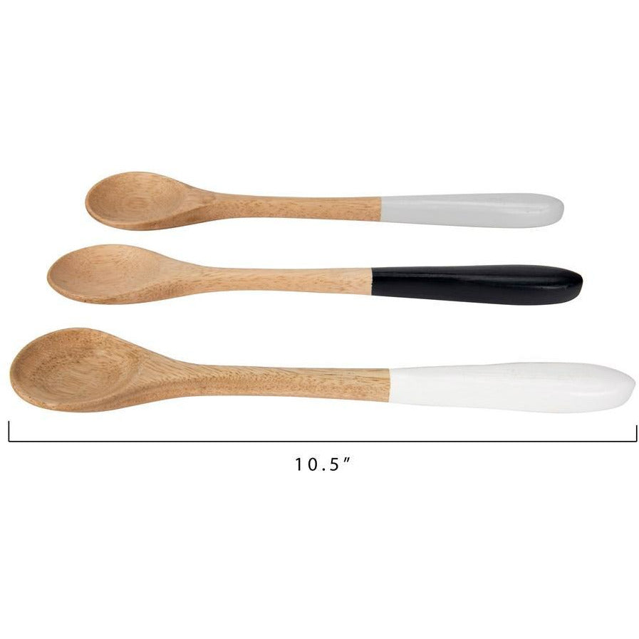 Hand-Carved Mango Wood Spoon w/Color Dipped Handle