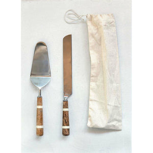 Stainless Steel Cake Knife & Server w/Handle