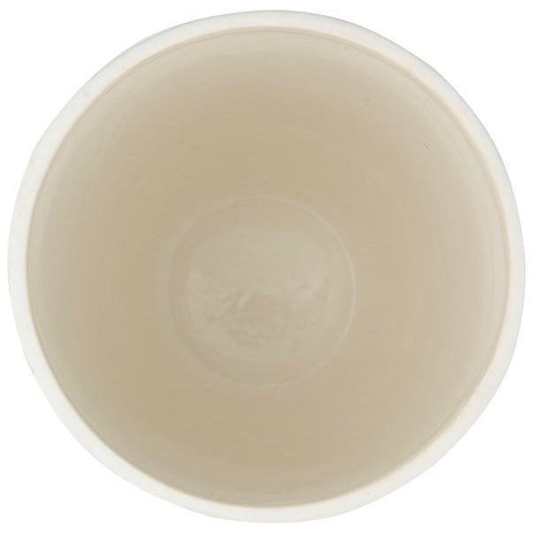 White Ceramic Canister w/Wood Lid - Large