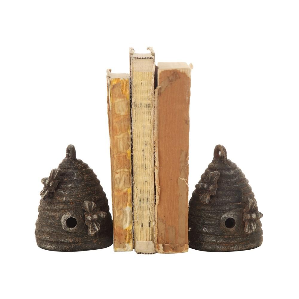 S/2  Cast Iron Beehive Bookends