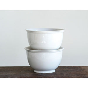 Antique White Stoneware Vintage Reproduction Bowl