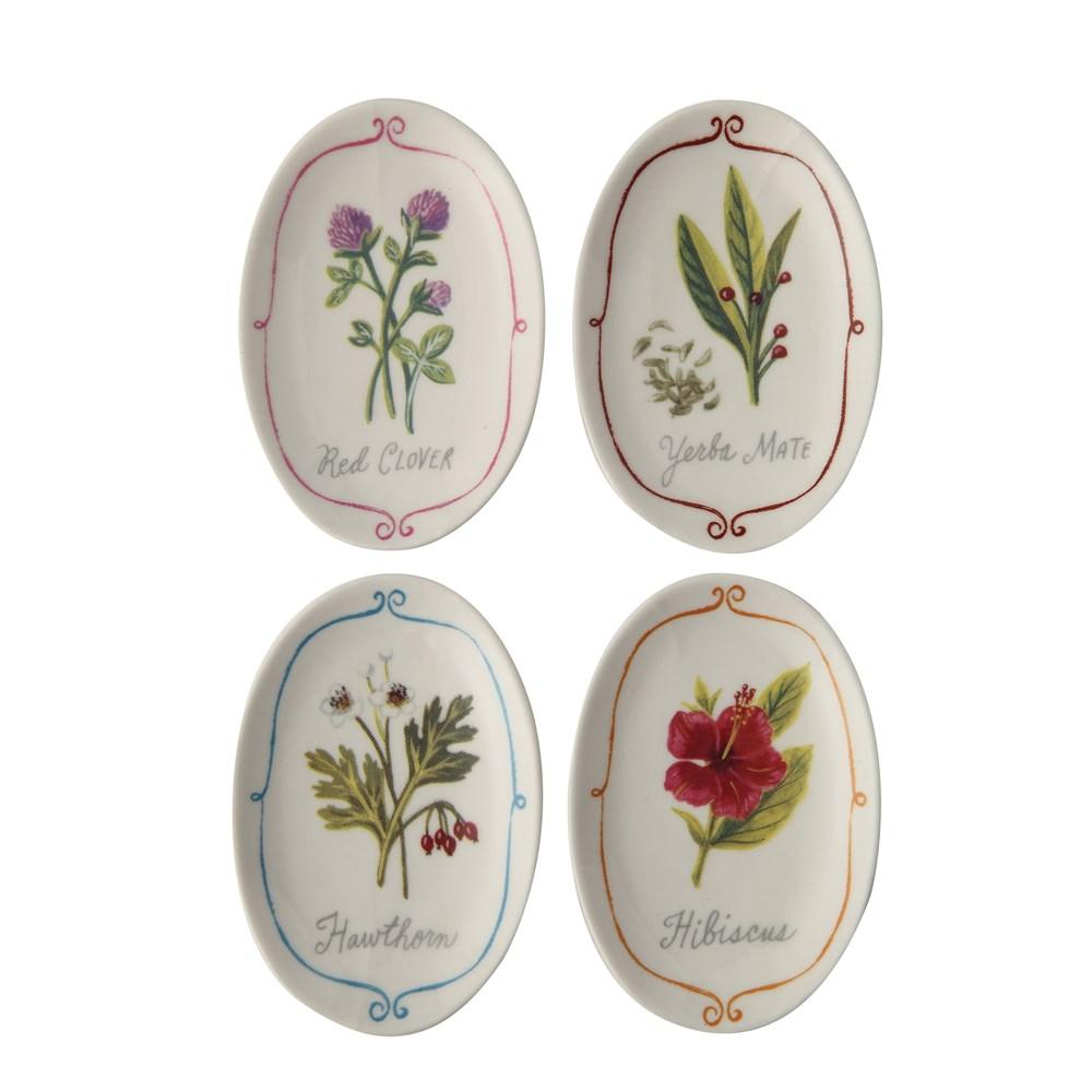 Stoneware Dish w/Flower