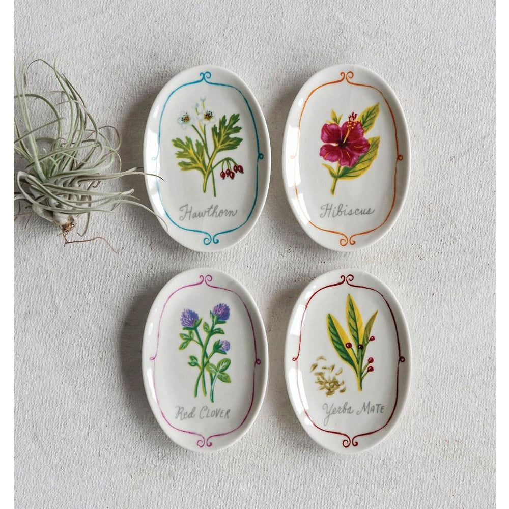 Stoneware Dish w/Flower