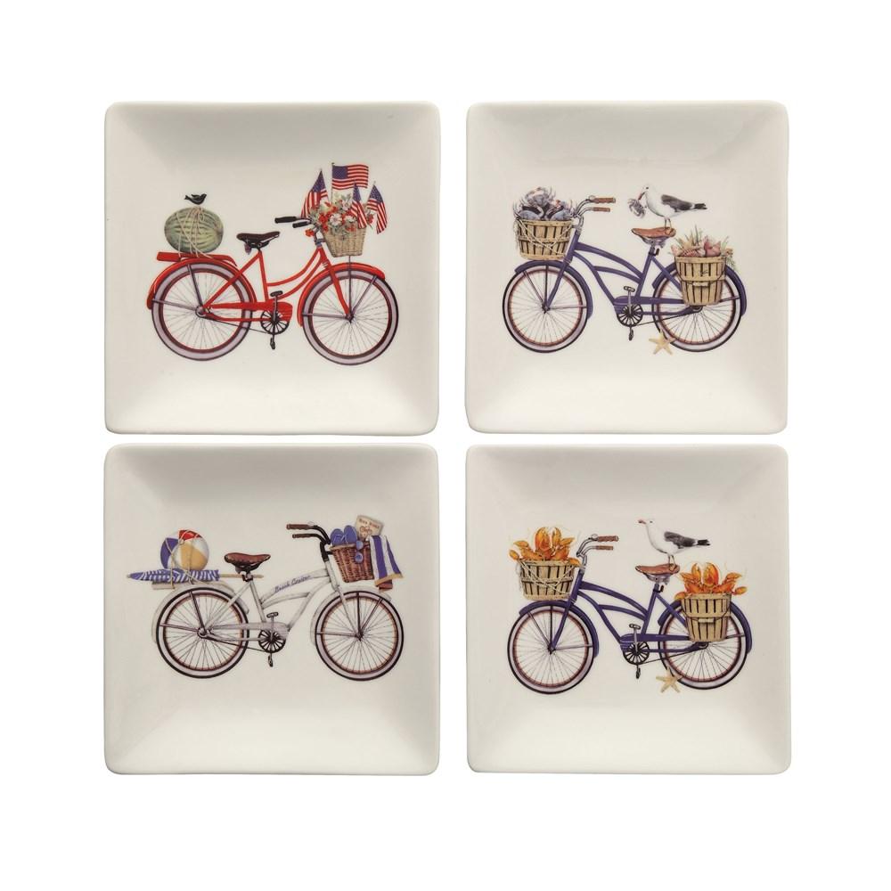 Stoneware Plate w/Bicycle