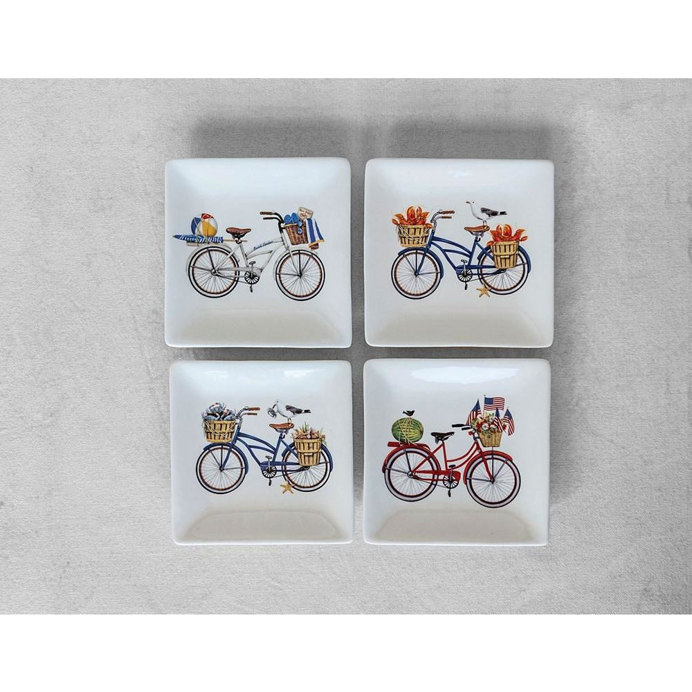Stoneware Plate w/Bicycle