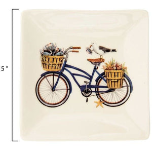 Stoneware Plate w/Bicycle