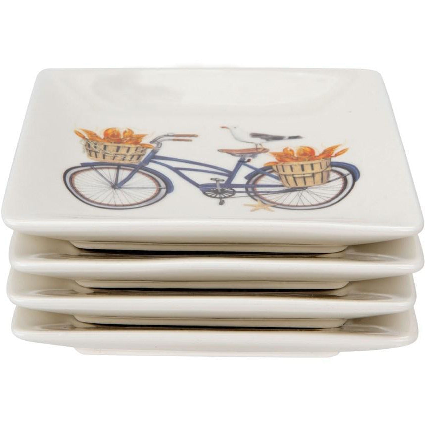 Stoneware Plate w/Bicycle