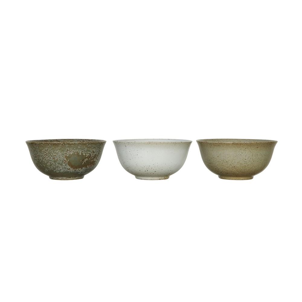 Stoneware Bowl w/Reactive Glaze Finish