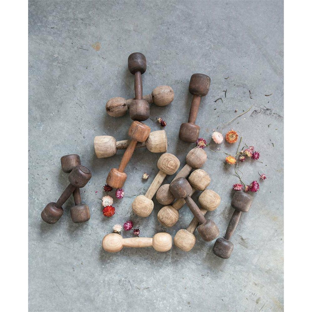 Found Wood Dumbbell