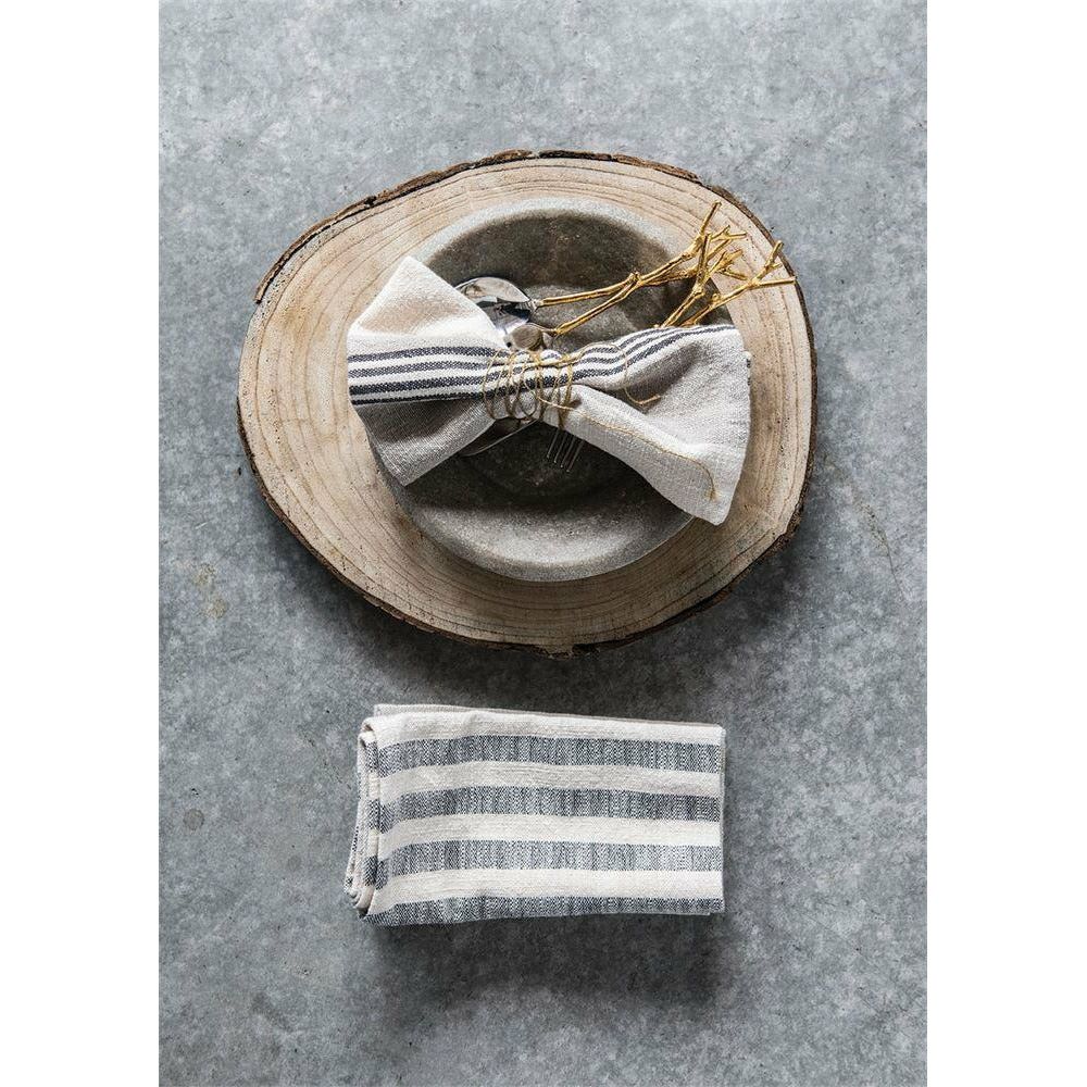 S/4 Cotton Woven Striped Napkins