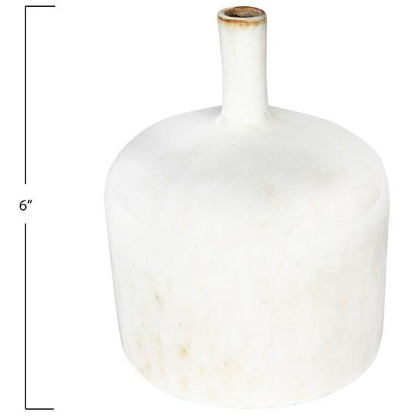 White Reactive Glaze Stoneware Vase