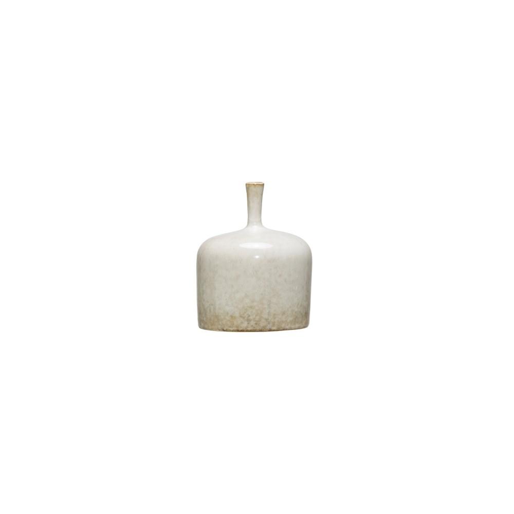 White Reactive Glaze Stoneware Vase