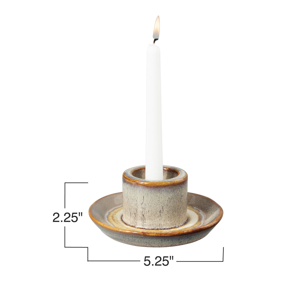 Stoneware Tealight/Taper w/Reactive Glaze