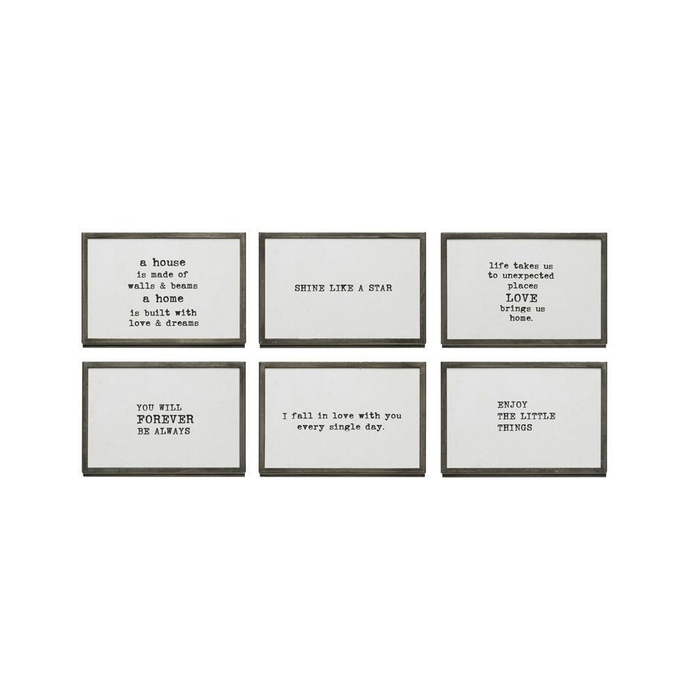 Metal & Glass Square Frame w/Easel & Saying - Large