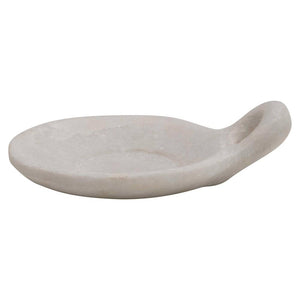 Hand Carved Whte Marble Dish w/Handle - Small