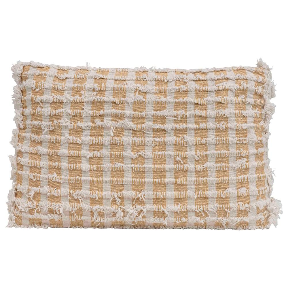 Mustard Yellow Cotton Blend Pillow