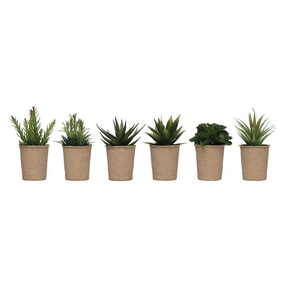 Faux Succulent in Paper Pot