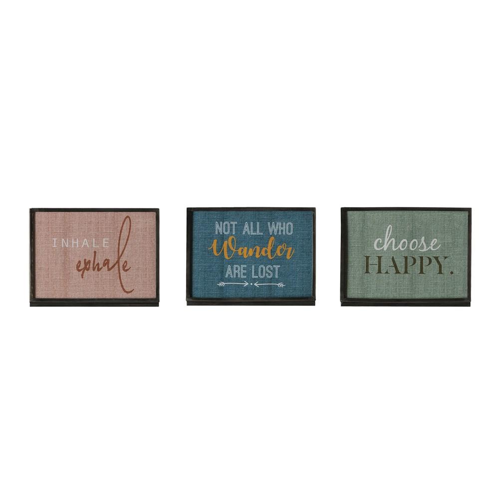 Metal & Glass Square Frame w/Easel & Saying - Large