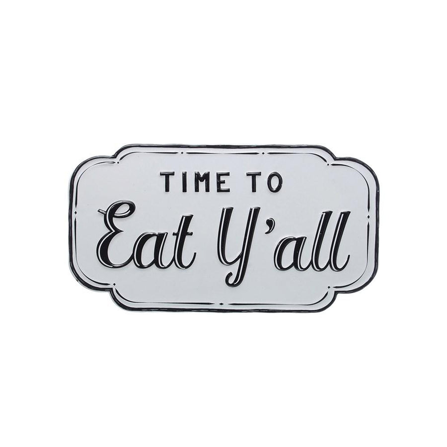 "Time To Eat Y'all" Embossed Enameled Wall Decor