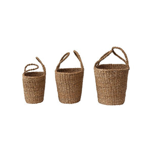 Hand-Woven Seagrass Totes w/Handles