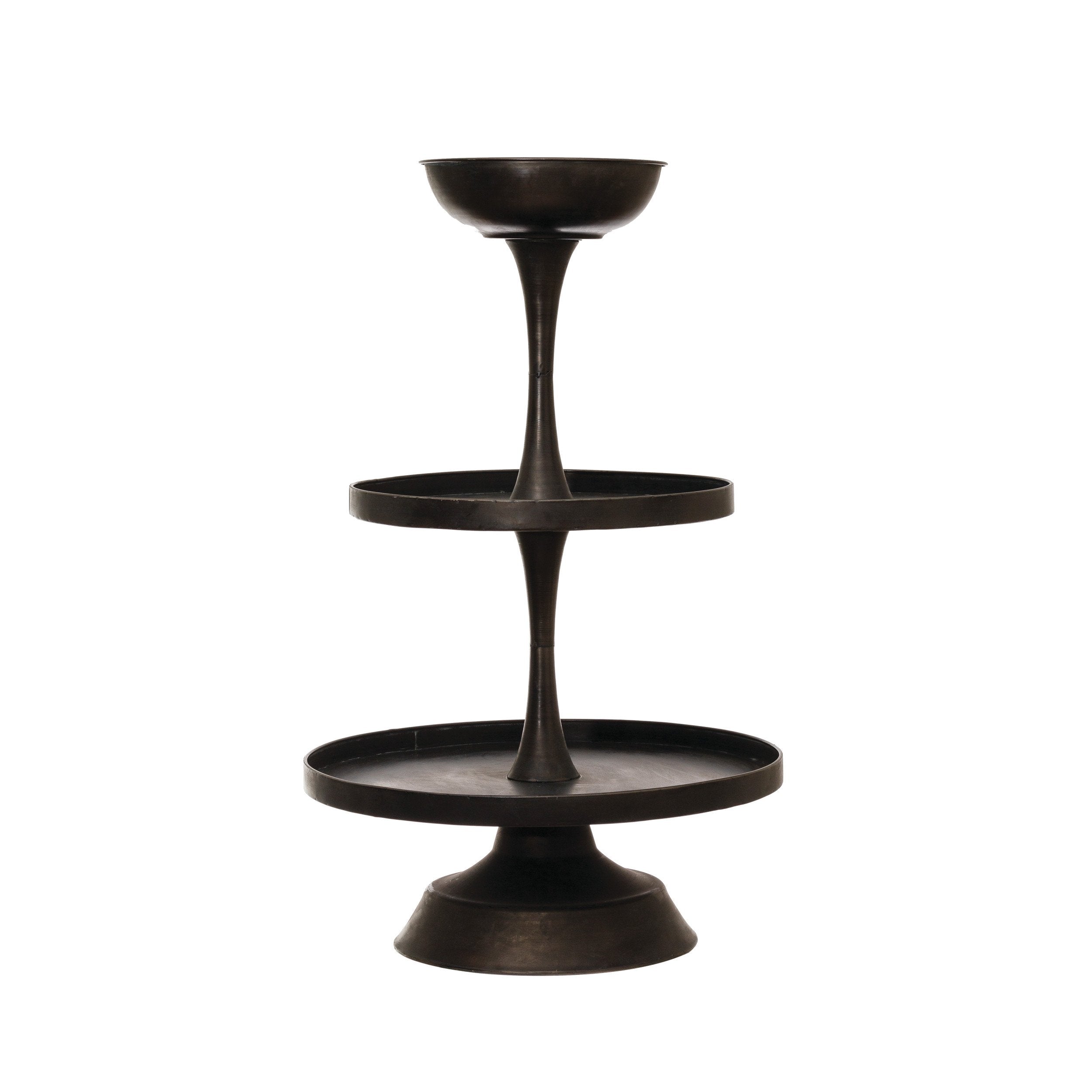 Decorative Metal 3-Tiered Tray