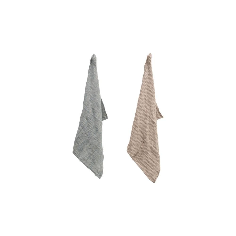 Woven Linen Striped Tea Towel