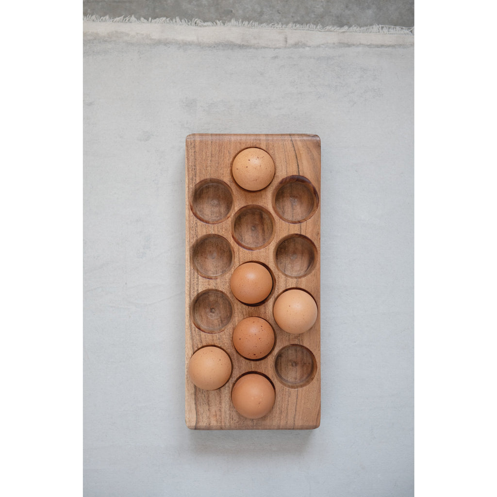 Acacia Wood Egg Tray
