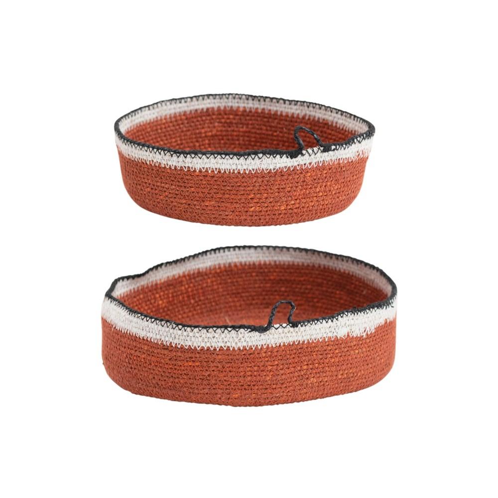 Russet Color Decorative Hand-Woven Seagrass Basket w/Loop Hanger