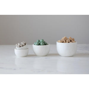 S/4 White Marble Bowls