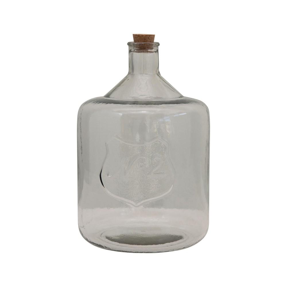 Recycled Glass Bottle w/ Cork & Embossed "No 2"