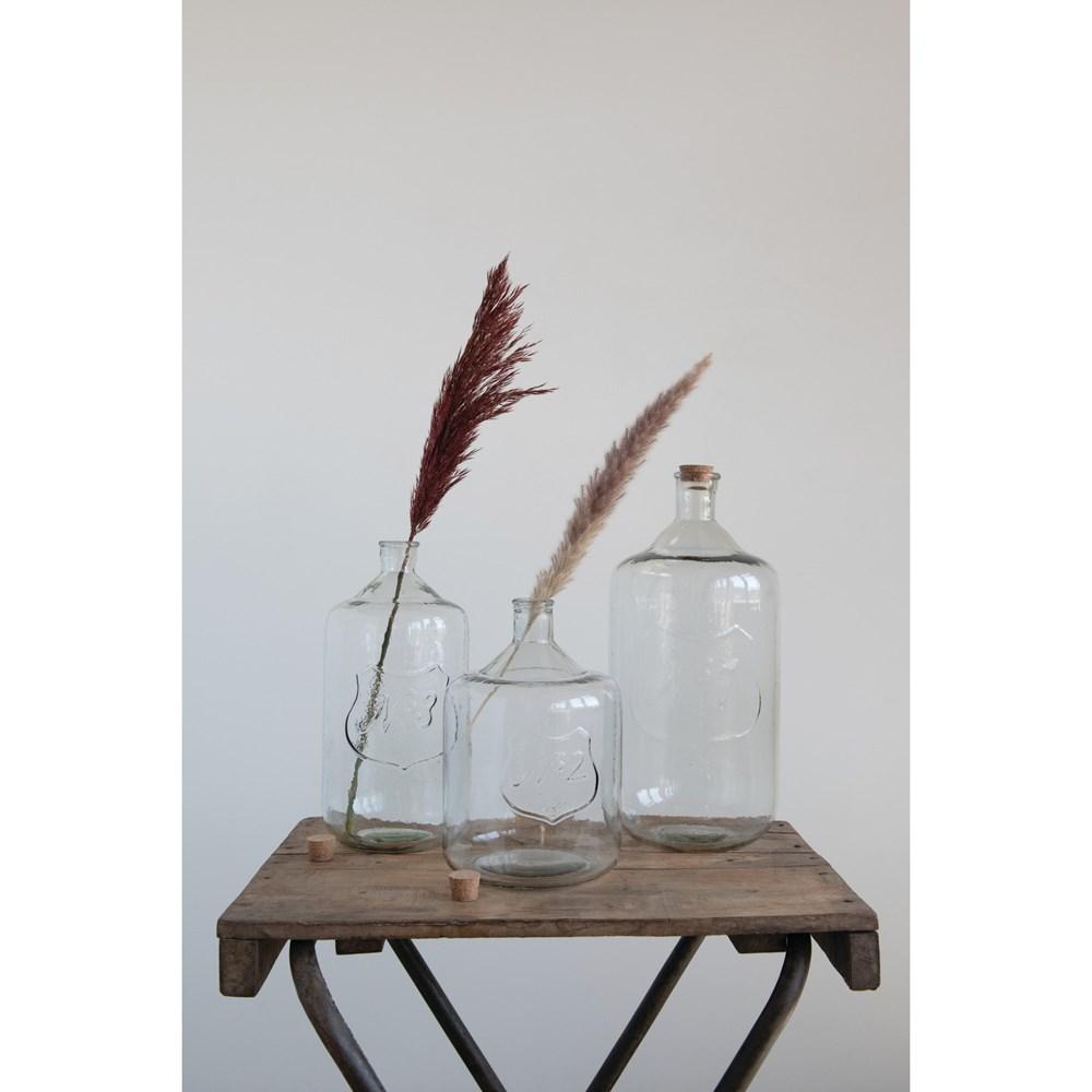 Recycled Glass Bottle w/ Cork & Embossed "No 2"