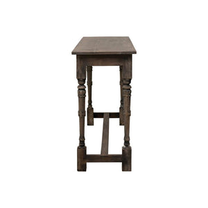 Distressed Charcoal Finish Wood Console Table w/Carved Legs