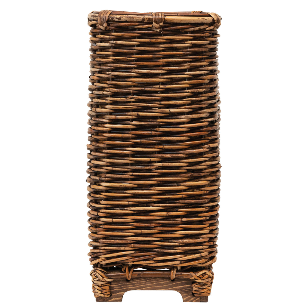 Hand-Woven Arurog Umbrella Basket w/Wood Base