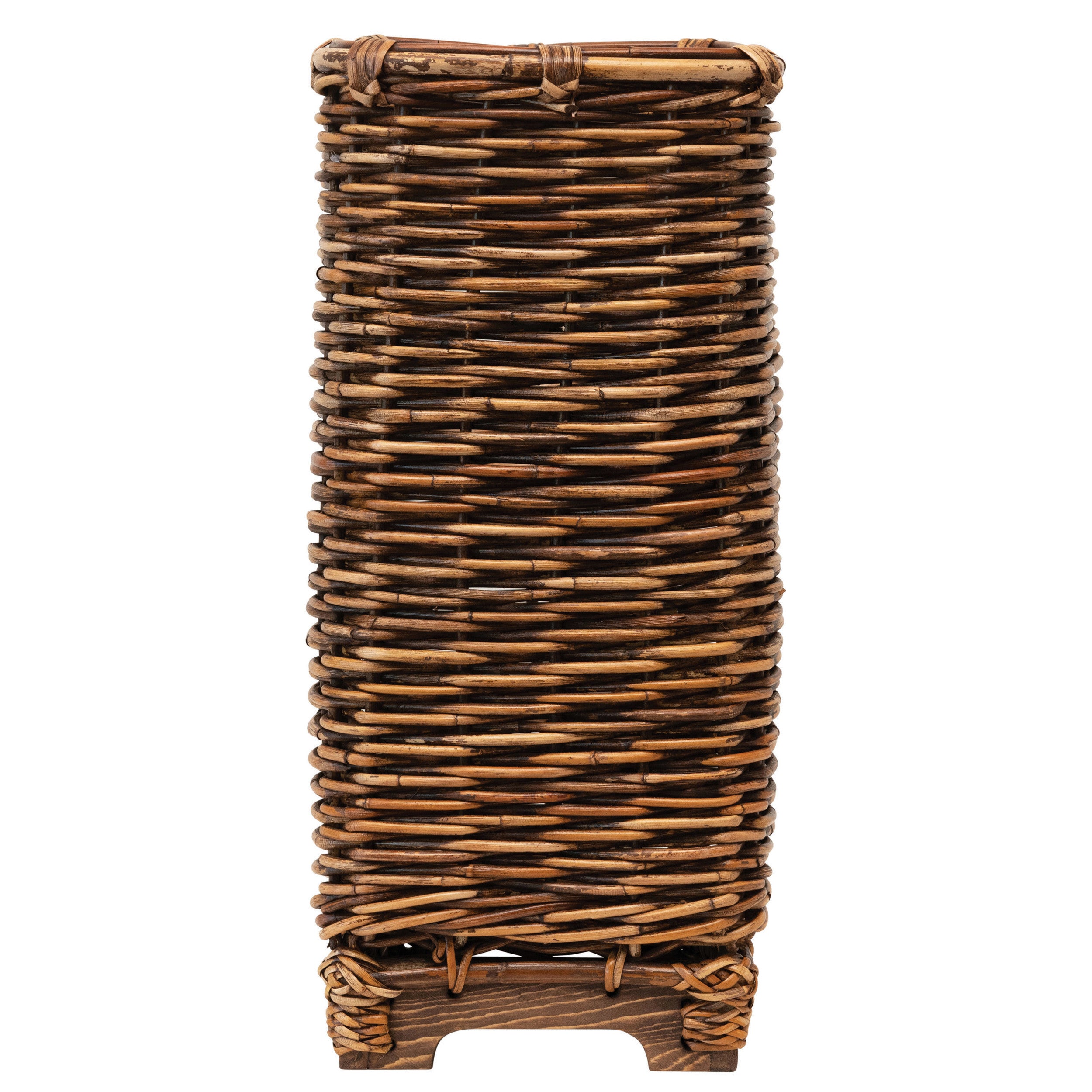 Hand-Woven Arurog Umbrella Basket w/Wood Base