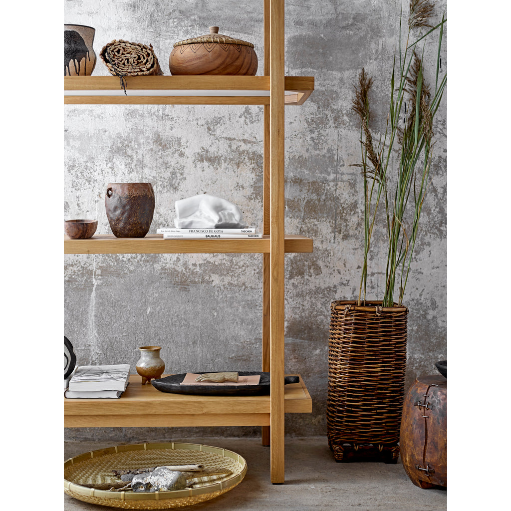 Hand-Woven Arurog Umbrella Basket w/Wood Base