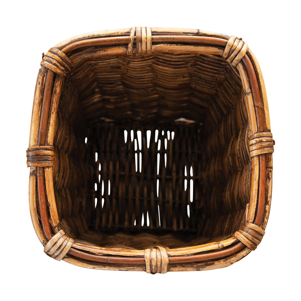 Hand-Woven Arurog Umbrella Basket w/Wood Base