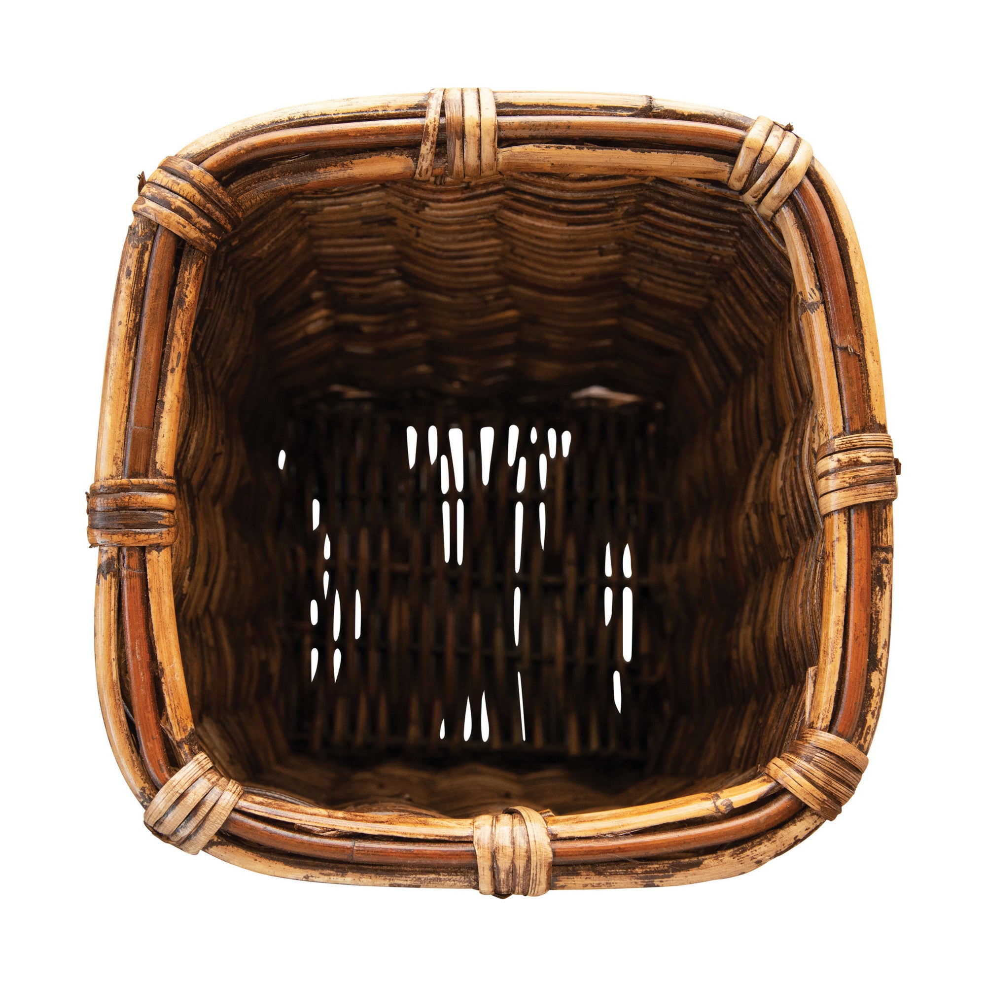 Hand-Woven Arurog Umbrella Basket w/Wood Base