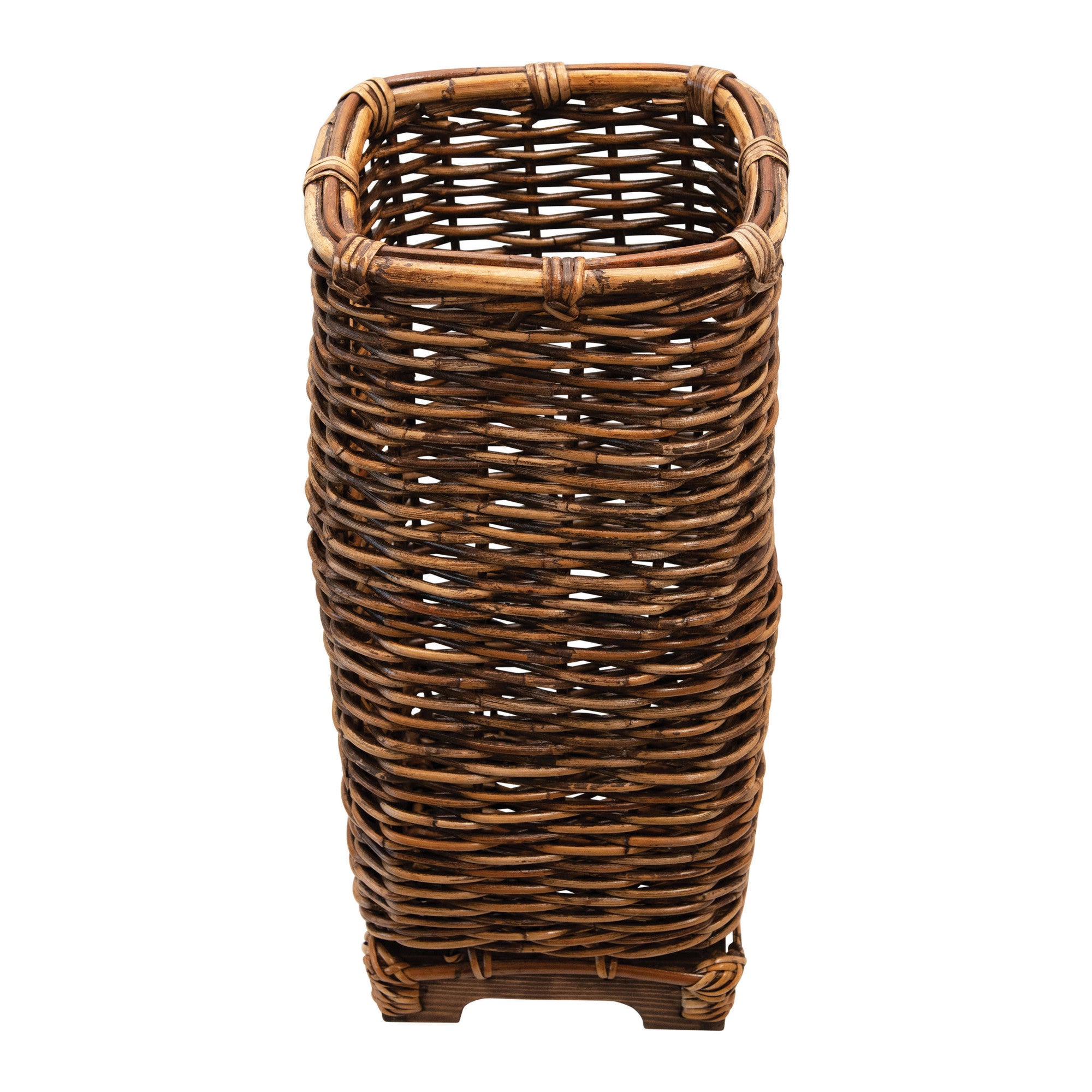 Hand-Woven Arurog Umbrella Basket w/Wood Base