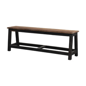 Natural & Black Reclaimed Wood Bench