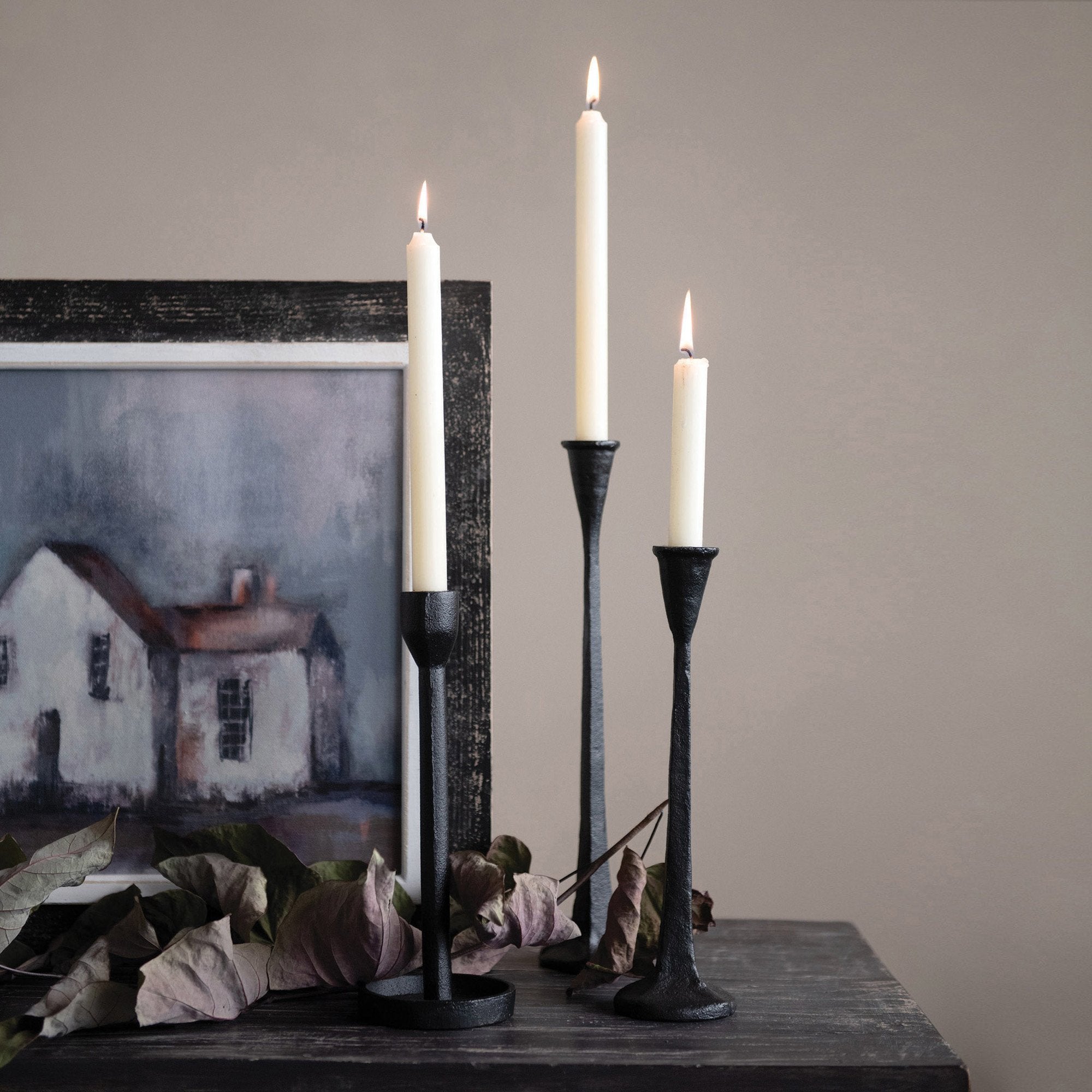 Black Cast Iron Taper Holder