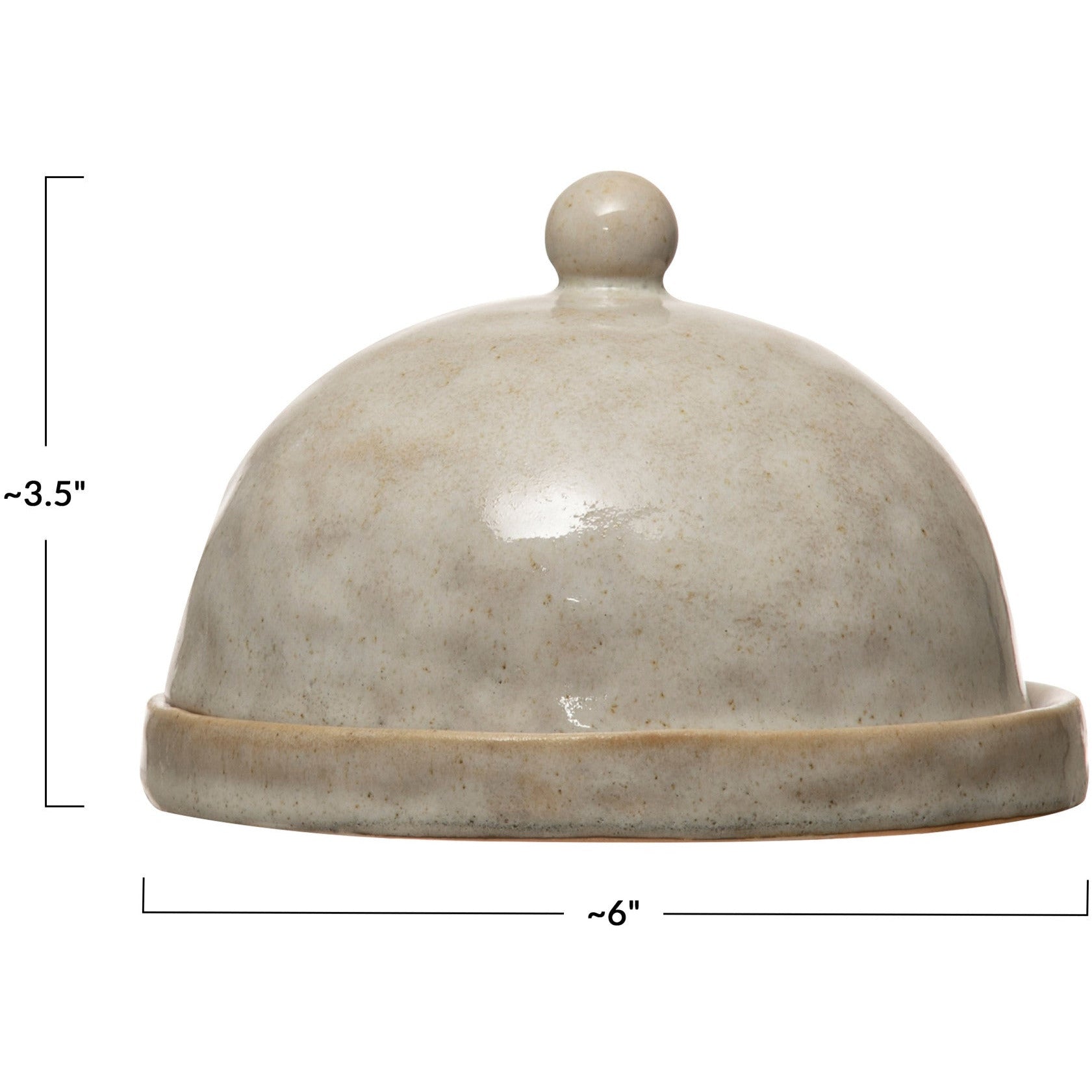 White Stoneware Domed Dish