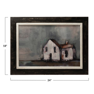 Quaint House Framed Canvas Wall Decor