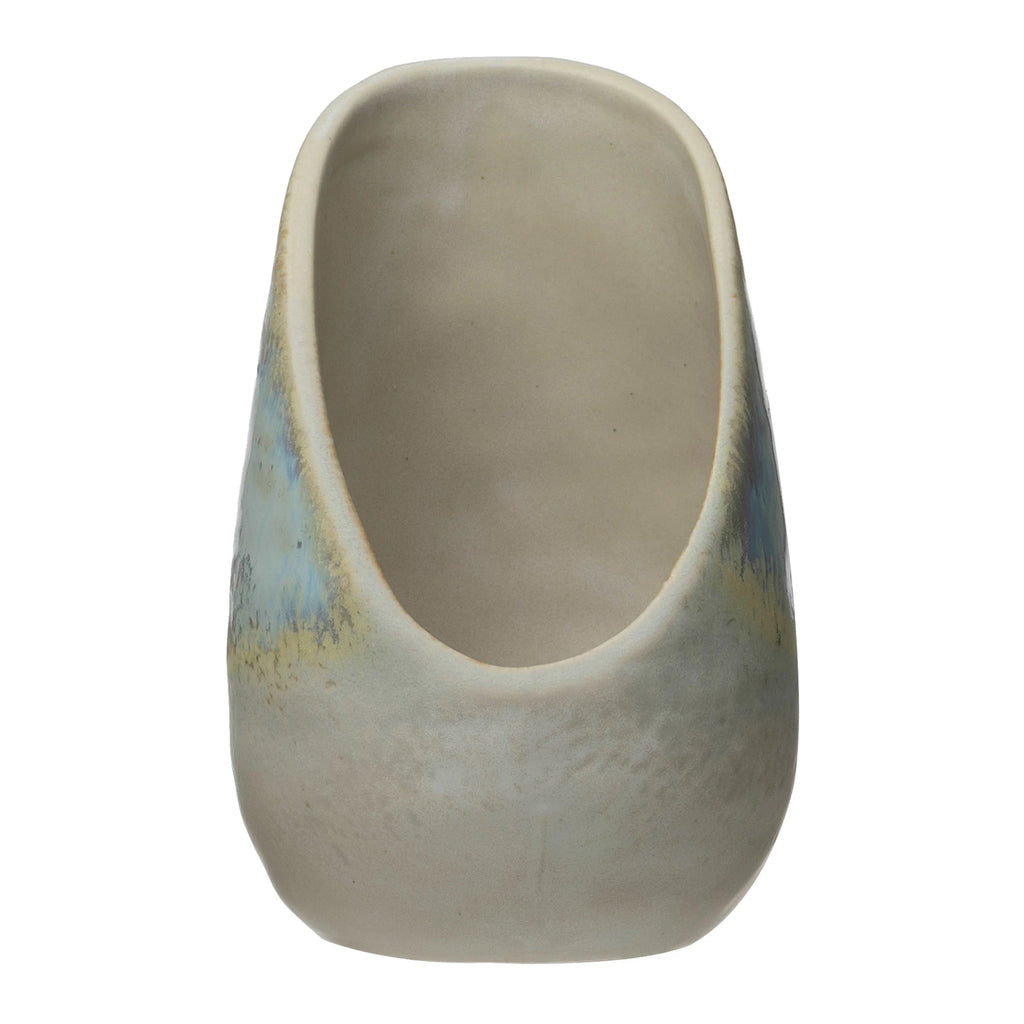 Blue Stoneware Spoon Rest w/Reactive Glaze