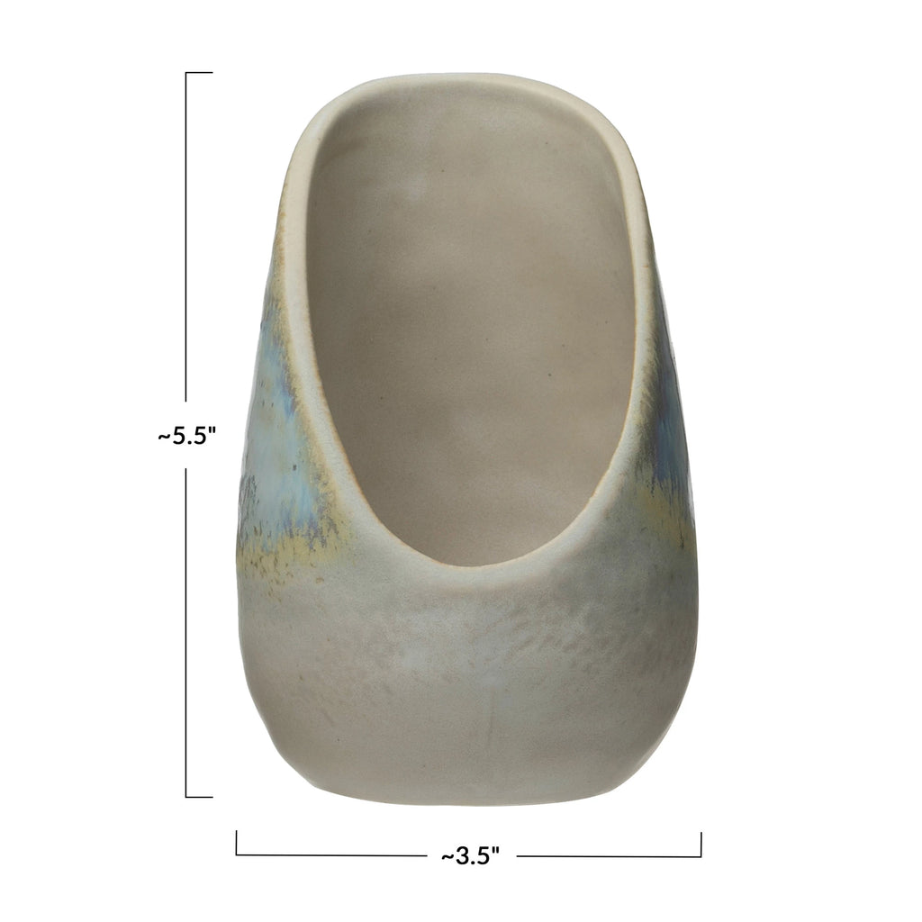 Blue Stoneware Spoon Rest w/Reactive Glaze